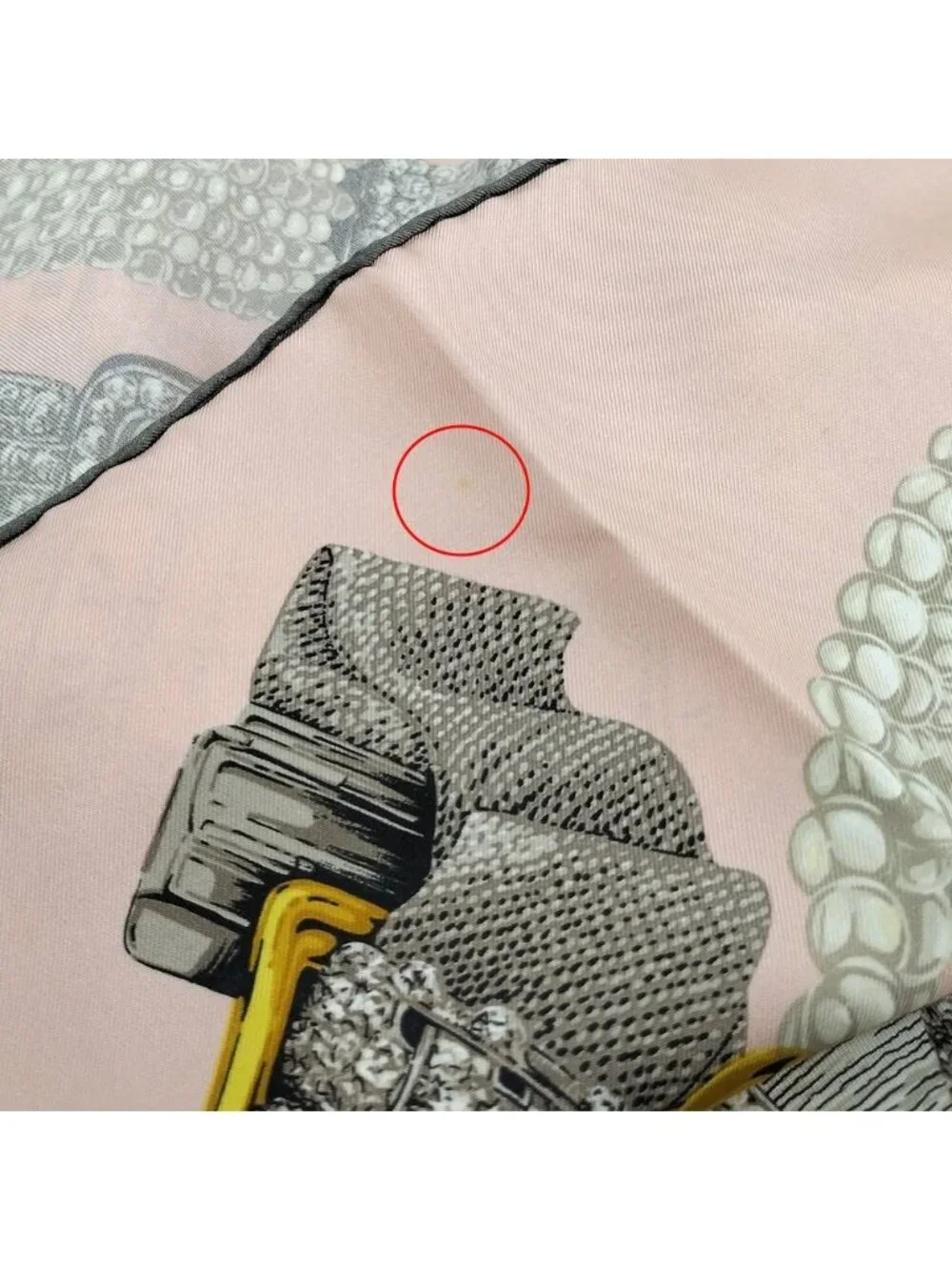 Cartier Large Scarf Silk 100% Clock Motif Pink